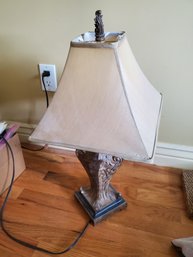 Lamp Brown Base White Shade