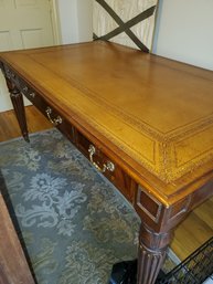 Antique Leather Top Library Desk