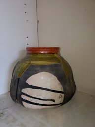 1969 Raku Pottery Green Blue White