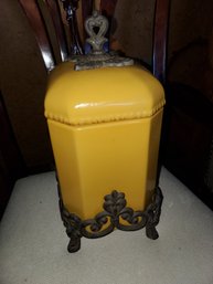 Yellow Canister With Meal Base