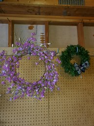 Wreaths Set Of 2 Purple, Green