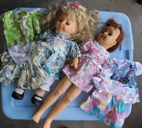 Girl Dolls (2) With Clothing