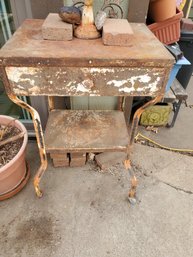 Vintage Metal Typing Desk Patina