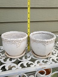 Flower Pots Set Of 2 White #2