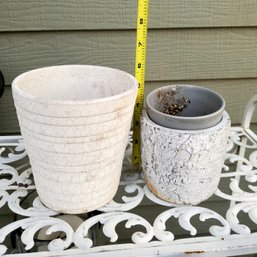 Flower Pots Set Of 2 White #1