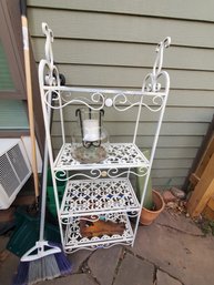 White Metal Garden Shelves