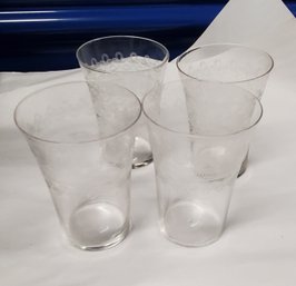 Etched Juice Glasses Set Of 4