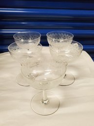 Vintage Champagne Glasses Set Of 5