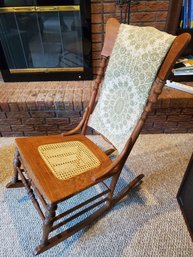 Antique Chair Cane Seat Uphol. Back