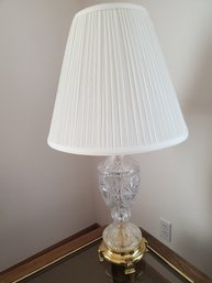 Glass Table Top Lamp With White Shade (1) A