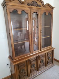 Vintage China Cabinet With Doors And Shelves 54'Wx15'Dx77'h