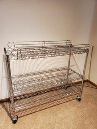 Metal Rolling Cart With 3 Shelves  48'Wx18'Dx42'H