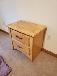 One Light Wood Night Stand  #1- Made In Mexico 2 Drawers  25'Wx16'Dx24'H - #63