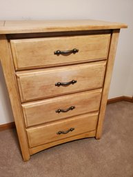 Light Wood Tall Boy Dresser - Made In Mexico 4 Drawers  32.5'Wx18'Dx42.5'H - #71