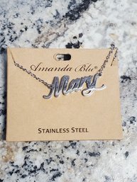 'Mary' Amanda Blu Name Stainless Steel Necklace