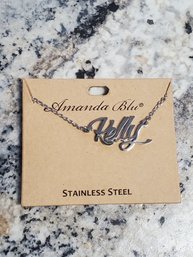 'Kelly' Amanda Blu Name Stainless Steel Necklace