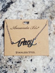 'Tracy' Amanda Blu Name Stainless Steel Necklace