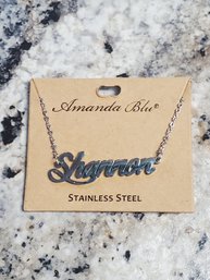 'Shannon' Amanda Blu Name Stainless Steel Necklace