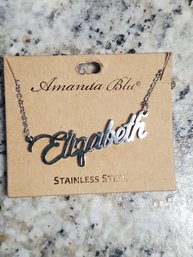 'Elizabeth' Amanda Blu Name Stainless Steel Necklace