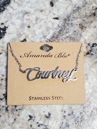 'Courtney' Amanda Blu Name Stainless Steel Necklace