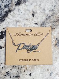 'Paige' Amanda Blu Name Stainless Steel Necklace