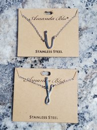 'I' & 'j' Amanda Blu Name Stainless Steel Necklace