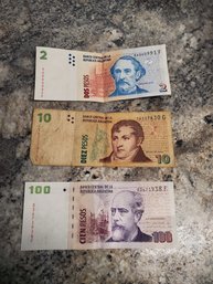 Argentina Pesos 2, 10, 100