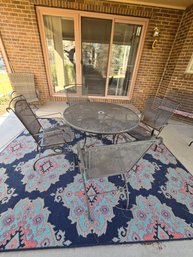 Outdoor Metal Round Table With 4 Chairs 42'
