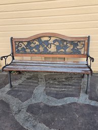Outdoor Iron Wood Bench AS IS