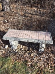 Outdoor Cement Tile Design Top Bench (bring Help To Move)