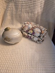 Shell Trinket Box,  Egg Box With Shells