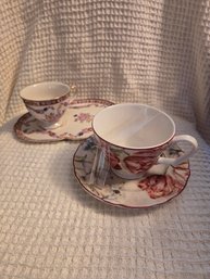 Tea Cup And Saucers Set Of 2