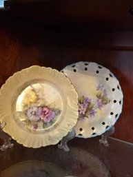 Vintage Floral Plates Set Of 2