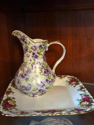 Rose Player,  Purple Flowers Pitcher