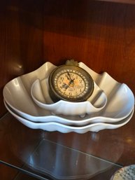 Shell Bowl Set And Kirch Clock