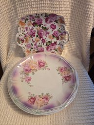 Floral Platters Set Of 2