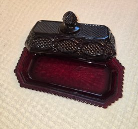 Avon Red Ruby Butter Dish