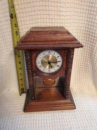 Clock Siecle Quartz  11'h Wood Case