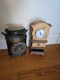 Clocks Black Can,  Tower Style Set Of 2