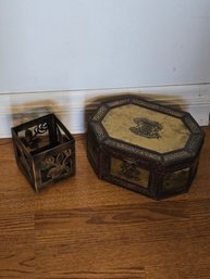 Decorative Box, Metal Rose Candle Holder