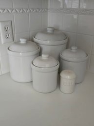 White Canister Set Of 4 Plus XS Piece