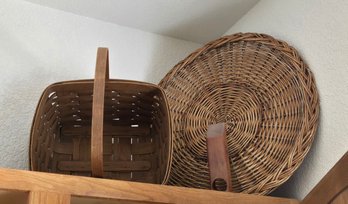 Basket, Wicket Platter,  Wood Decor