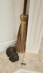 Cat Wood Decor And Broom