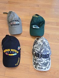 Baseball Caps Set Of 4 - Veterans, Airforce