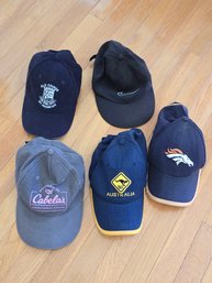 Baseball Caps Set Of 5 - Cabelas, Broncos, Australia