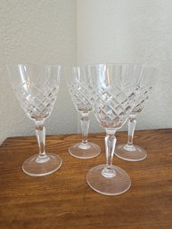 Glass Cut Wine Glasses Set Of 4