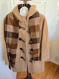Barbour Tan Coat With Scarf