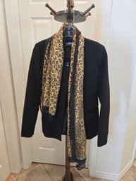 Old Navy Black Jacket Sz XS With Scarf