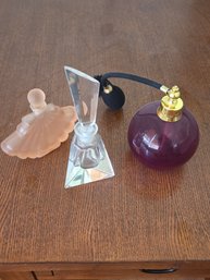 Perfume Glass Bottles Set Of 3