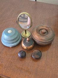 Decorative Wood Boxes And Mirror